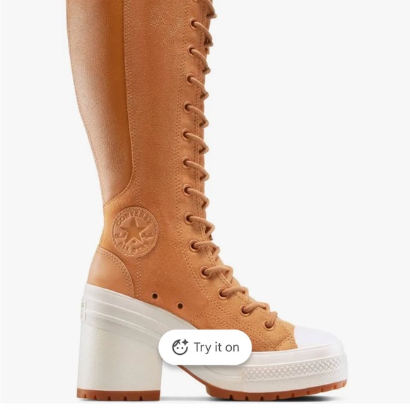 Converse Women's Chuck 70 De Luxe Heel Platform Western Suede Knee Boots - Picture 3 of 6